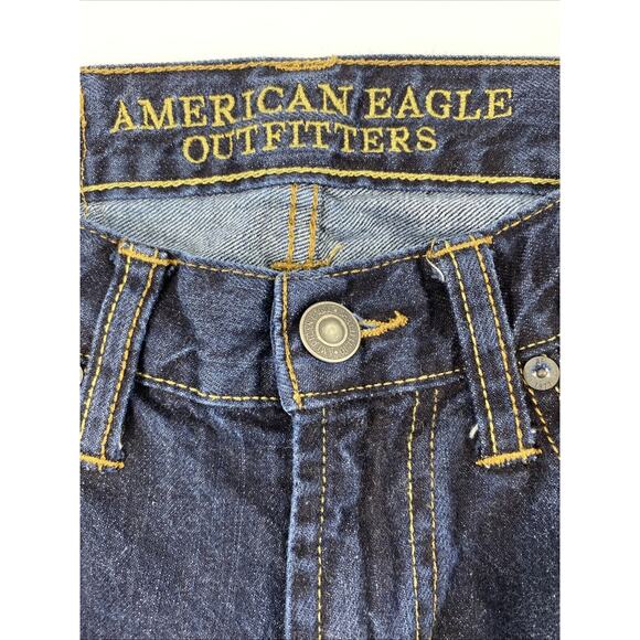 American Eagle Jeans Mens 26 x 26 Original Straight Dark Wash Denim‎ - Picture 3 of 12